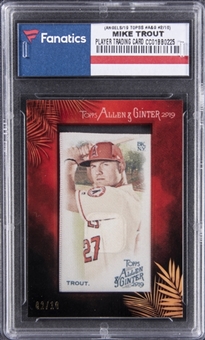 2019 Topps Allen & Ginter Framed Mini Cloth #10 Mike Trout (#02/10) - Fanatics Authentic 